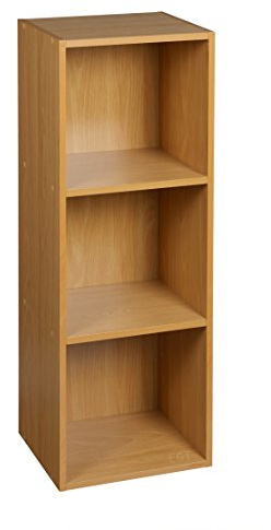 URBNLIVING 1, 2, 3, 4 Tier Beech Wooden Shelving Bookcase Storage Wood Shelf Unit … (3 Tier)