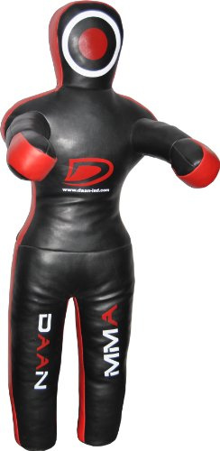 DAAN Grappling Dummy (180cm), Wrestling, Judo Punch Bag for Martial Arts, Faux Leather, Red/Black/White, Unisex