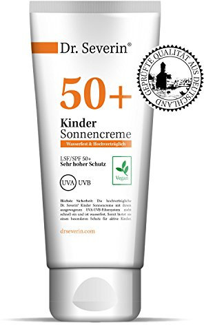 Dr. Severin® Kinder Sonnencreme SPF/LSF 50+ I Zieht schnell ein, wasserfest & ohne Parfum I Ideal für empfindliche Haut