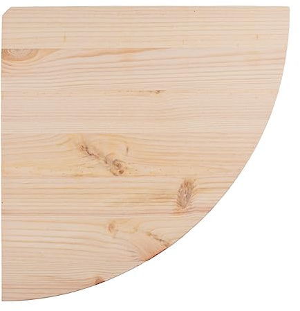 WooDeeDoo Wooden Corner Shelf with Brackets – Wall Mounted Floating Display Rack 30 x 30 x 1.4 cm – Unfinished Pine Rustic DIY Storage Ledge for Kitchen Bedroom Hallway