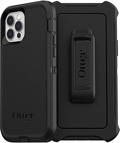 Otterbox Funda para iPhone 12 / iPhone 12 Pro Defender, Resistente a Golpes y caídas, Ultra-Rugerizada, Protectora, Testada 4X con estándares Militares anticaídas, Negro