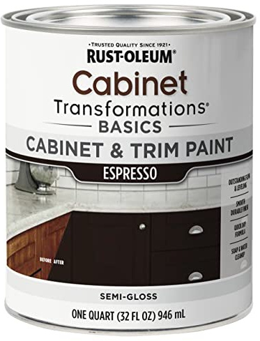 Rust-Oleum 372011 Transformations Basics Cabinet & Trim Paint, Quart, Espresso