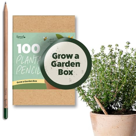 Sprout World Plantable Pencils Grow a Garden, 100 Pack with Plantable Seeds | HB pre-sharpened wood-cased graphite pencils with 4 seed types, classroom bulk pack and eco gift, ideal for school and office