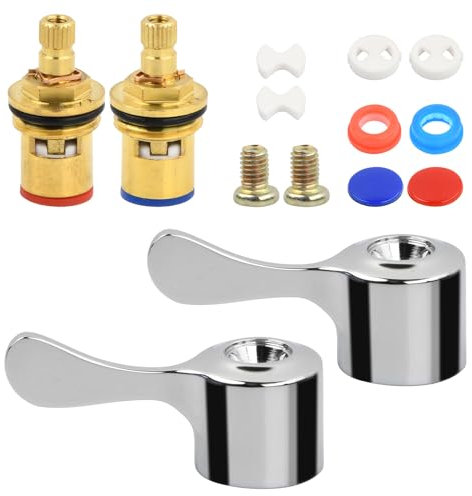 Granvoo Ersatz-Wasserhahn-Köpfe, 2 Satz Wasserhahn Kartusche Ventil, Ersatzteile Armaturen, Wasserhahn Reparatur Ersatzteile für Zweigriff-Armaturen und Ventile, Badezimmer, Küche