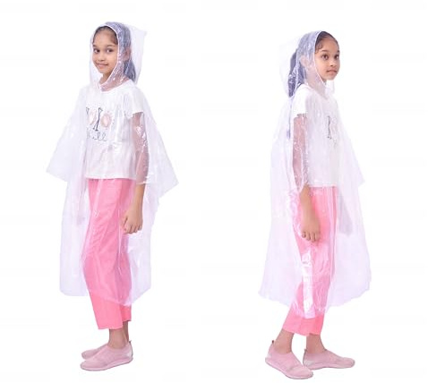 Start and Drive Ltd Poncho for Children Boys & Girls, Disposable Kids Raincoat Waterproof Rain coat Cape, Light weigh