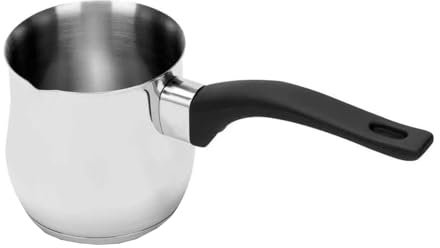 YSAMAX Turkish Style Stainless Steel Tea, Coffee Maker with Long Handle, Robust Construction, Elegant Design, Lightweight, Easy to Clean and Store, 170ML, (8.5 CM)