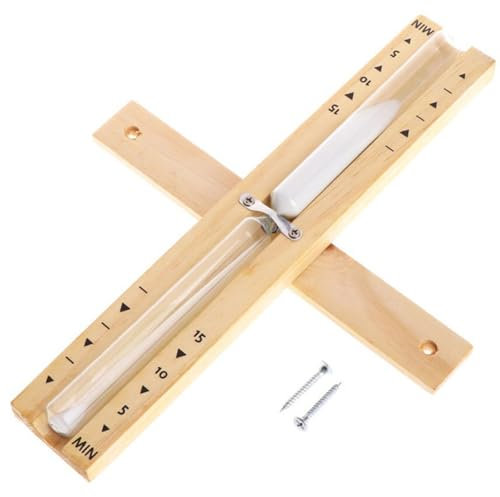 Sugeru Sablier pour sauna - 15 minutes - Accessoire de sauna en bois naturel - Pivotant à 360° - Accessoire de sauna avec verre de sécurité résistant à la chaleur - Sablier pour sauna avec matériel de