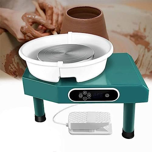 Roue de Poterie Tour de potier électrique Tour de potier électrique 350 W - Machine de formage de céramique robuste avec pédale et écran tactile LCD pour débutants à la maison et à l'école