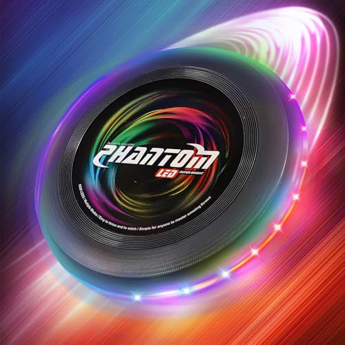 Begonia Disco luminoso frisbee, Ultimate Flying Disc giocattolo con 35 luci LED, colori frisbee, ricaricabile, regalo per bambini e adulti, spiaggia all'aperto (13 modalità di luce)