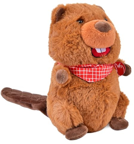 Kögler 75656 - Castor Manni, 22 cm, Peluche Qui répète ce qu'on Dit avec Fonction de Reproduction, Piles incluses, répète Tout