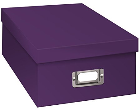Pioneer B-1 Photo / Video Storage Box - Holds over 1,100 Photos up to 4x6 or 10 VHS Videos, Solid Color: Bright Purple.