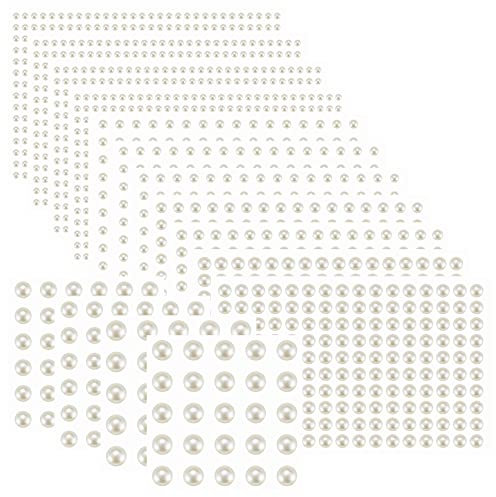 3040 Pièces Autocollants Strass, Autocollants Perles de Cristal Adhésifs, Autocollants Pierres Précieuses Bricolage Artisanat pour Décoration Bijoux Visage/Cheveux/Maquillage/Ongles/Festival