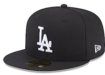 New Era Team Side Patch 59Fifty Cap LA Dodgers Schwarz Weiß, Size:7 1/2