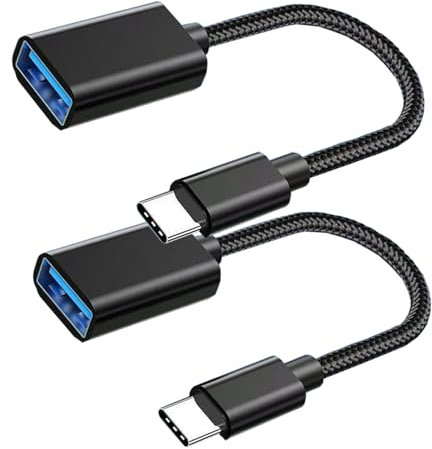 USB C to USB Adapter(2 Pack), USB Type C OTG Cable, USB C to USB A Adapter, Compatible with MacBook Pro/Air 2019 2018 2017, Samsung Galaxy S20 S21 S22, Ultra Note 10 S9 S8 and More