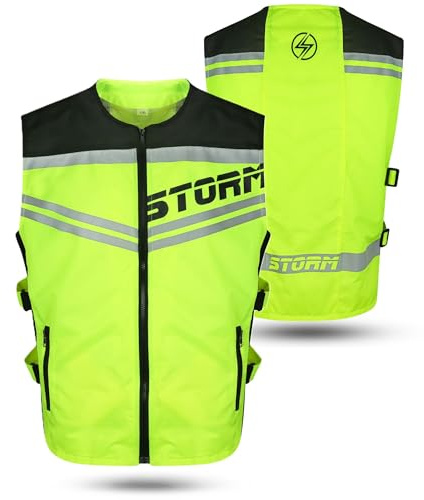 Chaleco Reflectante para Motociclistas, Chaleco Moto Hombre, Chaleco Reflectante para Scooter, Chaleco Moto Verano, Chaleco Reflectante para Moto - Alta Visibilidad - 2XL/3XL, Fluorescent, M