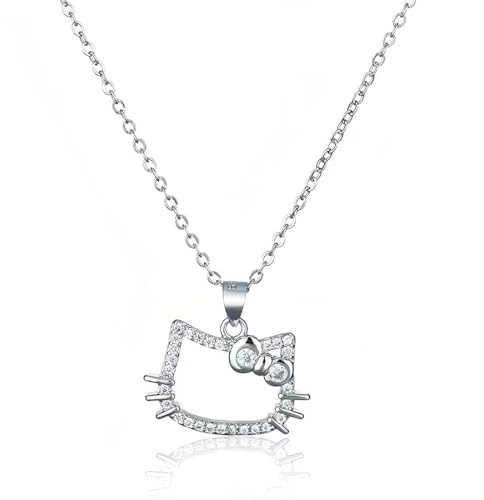 EAVUYIS Halsband för flickor smycken, halsband hängande kedja, vänskapskedja, katthänge halsband, flicka semestergåva