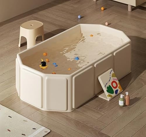 Vninkul Babybadewanne Faltbare Kinderbadewanne Baby Badewanne Kleinkindbadewanne Duschbecken Tragbare Babywanne Faltbare Badewanne für Kinder Baby Wanne mit Ablassschraube für Kinder von 0-8 Jahre