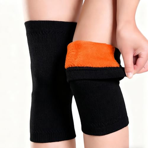Ccomage Thicken Knee Warmer with Warm Lining Stretchy Knit Knee Braces Soft Arthritic Knee Sleeve Night Sleep Knee Protector Sleeve Knee Pain Relief Knees Braces for Men Women Elderly