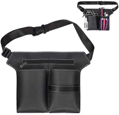 Bolsa de herramientas de piel sintética para peluquería, bolsa de peluquería para peluquería, práctica bolsa de peluquería para guardar tijeras, peines y herramientas de peluquería