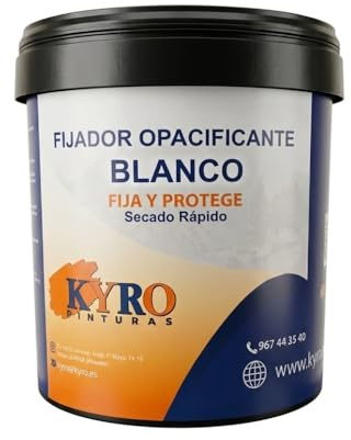KYRO PINTURAS Imprimación Fijadora Blanca al Agua. Fijador de fondos. Interior Exterior. Pintura tapaporos. Gran absorción y adherencia. (14 Litros)