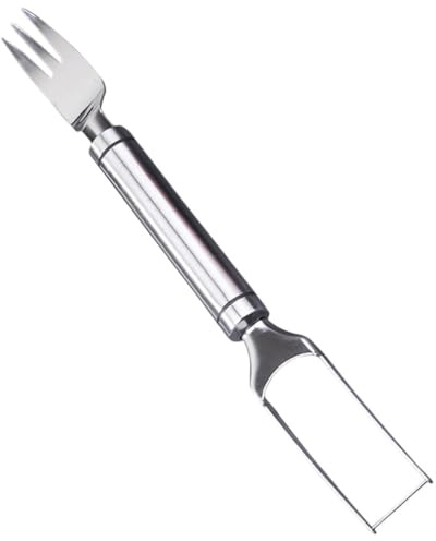 BIUDECO Forchetta per Anguria 2 in 1 in Acciaio Inox, Taglia Anguria Portatile Manico Ergonomico, Utensile per Tagliare Frutta per Cucina e Picnic