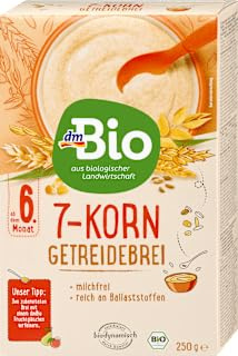 Bouillie de céréales 7 grains à partir du 6e mois, 250 g - Marque DM Allemagne - Compatible avec dmbio - Getreidebrei 7-Korn ab dem 6. Monat, 250 g