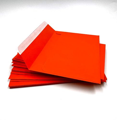 umschlag-discount - 100 Briefumschläge, C6 = 162 x 114 mm, mit Abziehstreifen, Postkartenformat, Orange