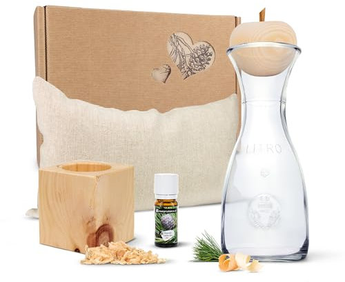 Zirben Erlebnis Geschenksbox Nr.1: Bio-Zirbenkissen mit ZirbenWürfel-Set und Zirbenapfel-Set