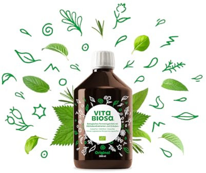 Vita Biosa Original 500 ml in Bio Qualität - Fermentgetränk mit Milchsäurebakterien aus 19 Kräutern - Mikroorganismen für ein gutes Bauchgefühl - Zutaten aus kontrolliert biologischem Anbau (kbA)