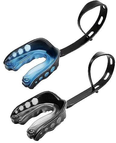 Ordbuum 2 Pack Mouth Guard, Sports Mouth Guard Football Kid Football Mouthguard with Strap and Box Basketball, Sport Mouthguard for Lacrosse, Hockey, MMA(Below Age 7)