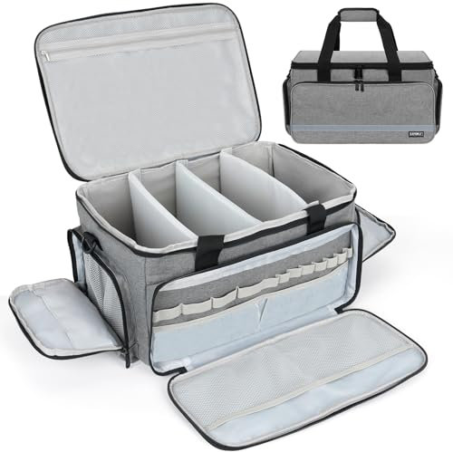 Medizinische Tasche, Krankenschwestertasche, leer, medizinisches Zubehör, mit herausnehmbaren Trennwänden für die Gesundheitsversorgung zu Hause, Krankenhausbesuch, Reise oder Notfall-Events, Grau