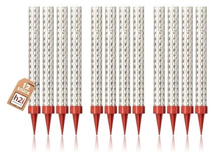 h2i Eissterne | 12 Stück | 60 Sek. Brenndauer | Eisfontäne Sprühkerze Wunderkerze - Highlight für Events Party Hochzeit Geburtstag | Tischfeuerwerk & Deko für Flaschen & Torten | Silber | Kat F1