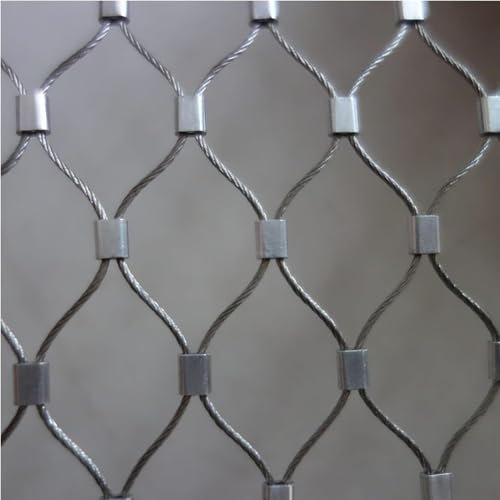 304 Edelstahl-Seilnetz, flexibles Kabelgeländernetz, 10 cm, Netz, Gartenzaun-Schutznetz (1,2 x 6 m)
