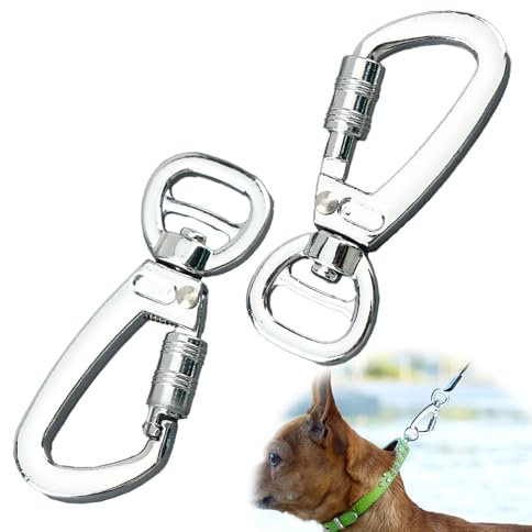 Locking Carabiner Clip For Dog Lead, Keys, 2pcs Swivel Carabiner Hook Heavy Duty Carabiner Keyring Zinc Alloy Snap Hook For Camping Backpack Pet Collar, Versatile Bag Clips For Outdoor