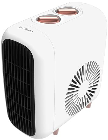 Cecotec ReadyWarm 600 Lagoon keramisk värmefläkt för kontor, 2 000 W, 3 lägen, 2 värmenivåer, termostat, tyst 30 dB, tredubbel säkerhet, vertikal design, täckning 15 m², kompakt design