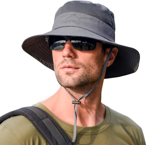 Rosoz Cappello da pescatore, UPF 50+, cappello estivo da uomo, cappello da pesca, cappello da pescatore, cappello tropicale, cappello da uomo, campeggio, pesca, viaggi, spiaggia