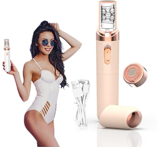2026 Epilsmooth Pro, Epilsmooth Épilateur Visage, Rasoir corporel 7 en 1 indolore, USB Rechargeable Avec Lumière LED Intégrée, Convient pour le Visage,le Corps,les Jambes et les Aisselles (Rose)