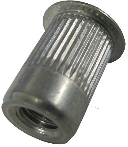 AKL250-28-165 Aluminum Thin-NUT Large Flange, Plain Finish, 1/4-28 x .027-.165 Grip Range (Pack of 100)
