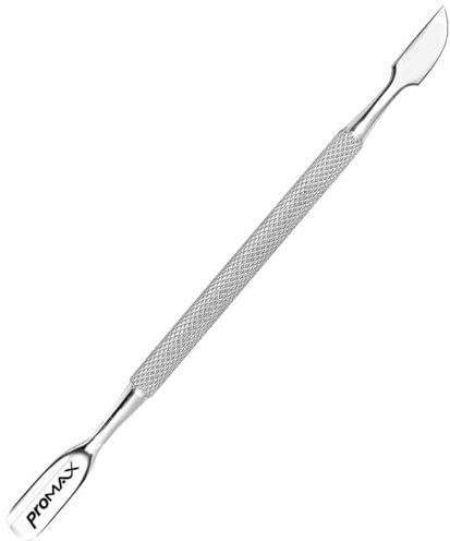 Promax care - Cuticle Pusher and Cutter - Professional Grade Stainless Steel Cuticle Remover and Cutter - Durable Manicure and Pedicure Tool - for Fingernails and Toenails - (Silver)