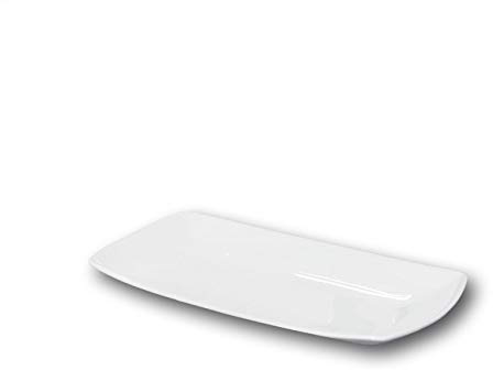 Assiette rectangulaire porcelaine blanche - L 25 cm - Tokio