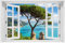 Wallario Poster - Italienische Küste in Premiumqualität, Größe: 100 x 150 cm mit Fenster-Illusion