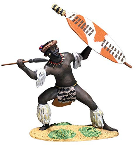 W. Britains Anglo Zulu War 20198 Zulu Thrusting with Spear Uthulwana Regiment 1:30 Scale Pewter