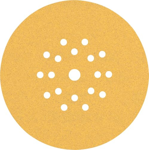 Bosch 25x Feuilles abrasives EXPERT C470 à 19 trous (pour Peinture sur bois, Bois dur, Ø 225 mm, Grain 220, Professional Accessoire Ponceuse pour cloison sèche)