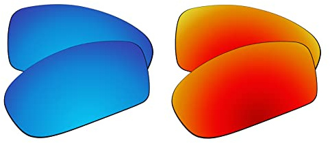 EZReplace Verres de rechange pour lunettes de soleil Oakley Turbine OO9263 (verres polarisés), Bleu glacier + rouge feu, taille unique
