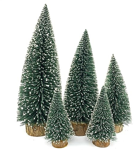 Small Christmas Tree,Mini Christmas Tree, Small Pine Tree with Wooden Bases for Xmas Holiday Party Home Tabletop Tree Decor(Green)