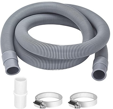 FLAVNTEL Rallonge de Tuyau de Vidange Universel pour Lave-linge et Lave-vaisselle, 9,84 pieds, Polypropylène, Gris, 1 unité
