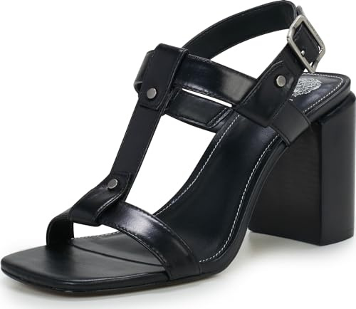 Vince Camuto Women's Clarissa T-Strap High Heel Sandal, Black, 5.5