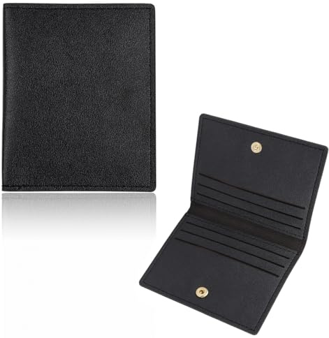 WKRTDY 1pcs portatarjetas de crédito para hombre, Tarjetero con protección RFID y NFC, 8 compartimentos para hombre o mujer, cartera para tarjetas de crédito en color negro
