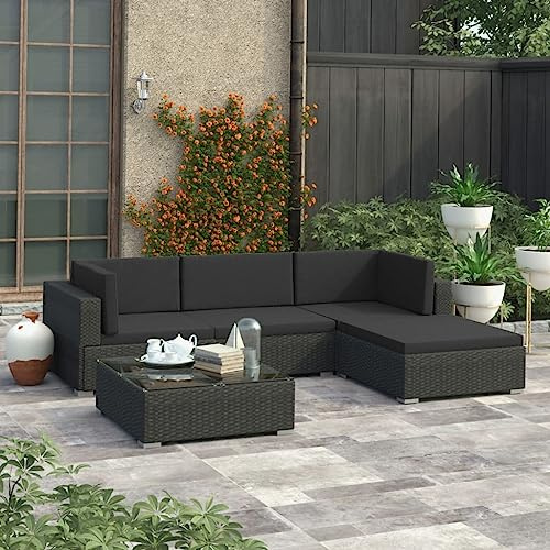 KTHLBRH Set di mobili da giardino per terrazze, mobili da balcone, 5 pezzi