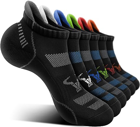 BULLIANT Chaussettes Hommes Lot de 6, Socquettes Sport Sportswear Respirantes,Talon Tab Coussin Complet(6Paires,43-46)
